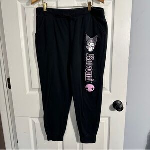 Kuromi by Sanrio, Hello Kitty, jrs. XL/15-17 sweatpants, design on L leg